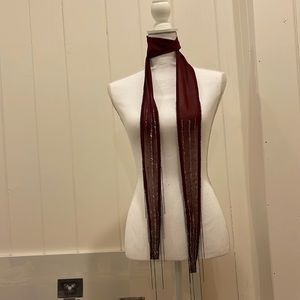 Coco + Carmen Rayon beaded skinny scarf